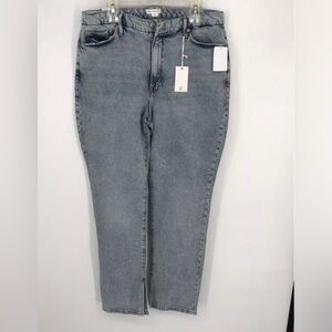 NWT Women good American light indigo “Good Boy” jean size 28x32